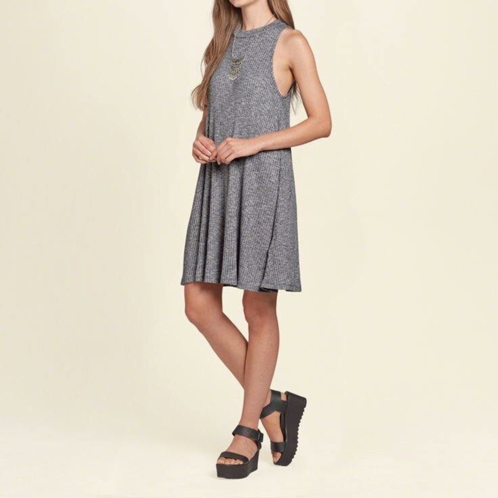 Mock Neck Swing Dress